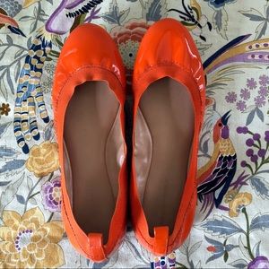 Banana Republic orange patent leather ballet flats